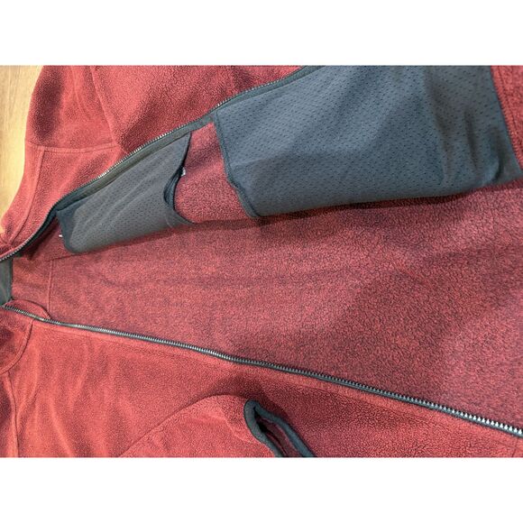 L.L.Bean Double Fleece Jacket Red Black Sherpa Outdoor Hiking Warm Zip Front XL - Picture 10 of 11